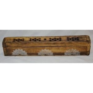 Wood Incense Burner Box With Compartment And Incense